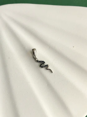 پلاک نقره مار مشکی