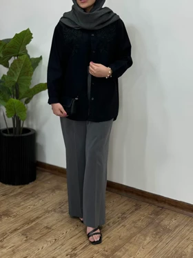 مانتو لینن پنبه سوزندوزی
