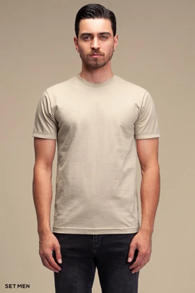 تیشرت مردانه یقه گرد آستین کوتاه