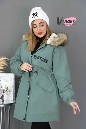 کاپشن کلاهدار NEW YORK