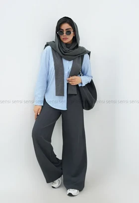 شومیز راه راه ابی کد1004481