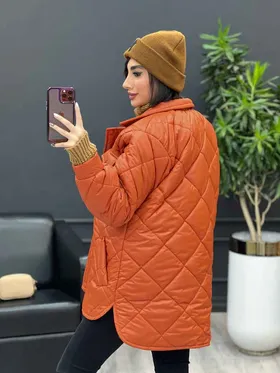 کاپشن لوزی دوزی چهارجیب