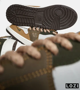 کفش کتانی مردانه و زنانه سفید کرم سبز نایک NIKE jordan Vodoo