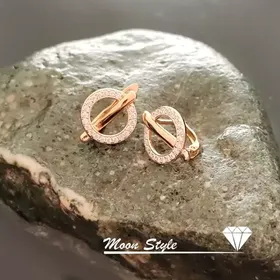 گوشواره ژوپینگ مدل قفل تی نگین‌دار پرکار ارسال رایگان