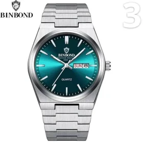 ساعت مچی مردانه بین باند اورحینال دوتقویم شب نما رنگ ثابت ضد اب BIN BOND