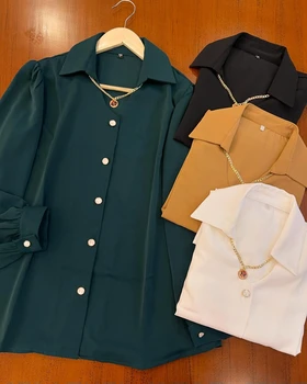 شومیز یقه دار مجلسی جنس کرپ‌الیزه