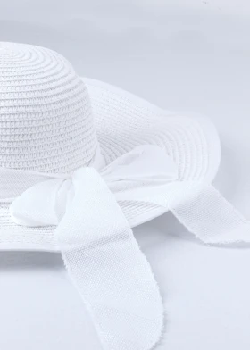 کلاه حصیری و ساحلی زنانه مدل wch001 (سفید)