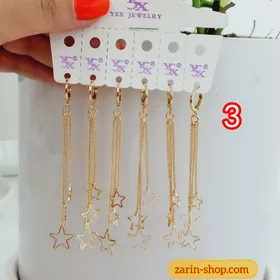 گوشواره آویز بلند طرح طلا