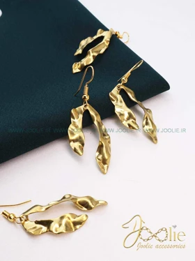گوشواره زنانه طرح طلا مدل برگ کد E1193