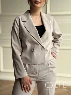 کت کراپ و شلوار لینن