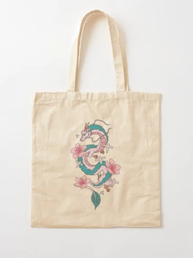 توت بگ طرح Chihiro Spirited Away - Haku Dragon With Paper Birds کد 271721
