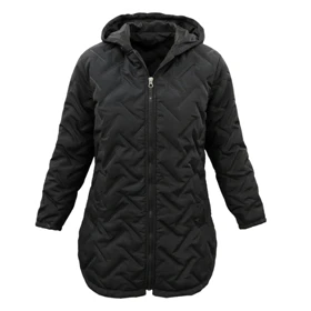 کاپشن زنانه کلاه دار مشکی B1