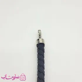 دستبند امگا برزنتی یا کنفی مشکی قفل نقره ای مسترکپی