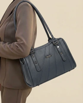 کیف زنانه دوشی مدل KF-7851 (سرمه ای)