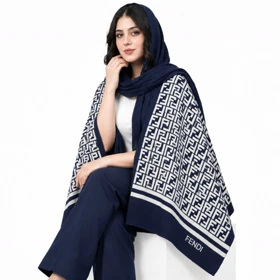 شال رودوشی بافت زنانه مستر کوالتی طرح فندی FENDI