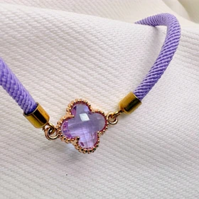 دستبند اسپرت طرح «ونکلیف یاسی» (بند طنابی لاوندر) | تم پاستلی و رویایی