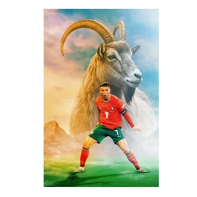 استیکر پارچه و لباس پاد آفرین مدل فوتبالی کریستیانو رونالدو Goat کد 2666