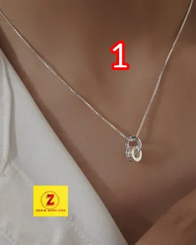 گردنبند زنانه استیل با آبکاری نقره