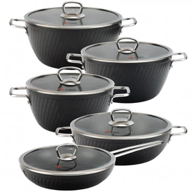 سرویس قابلمه 10 پارچه فورج کد FR04S (مشکی)