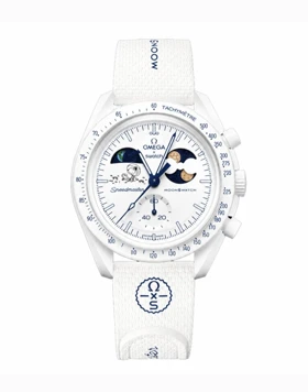 ساعت امگا سواچ مون شاین سفید Omega Swatch to the Moonshine white