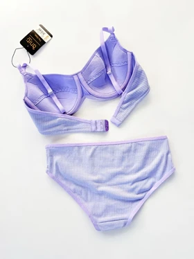 ست شورت و سوتین فنر دار نخ پنبه طرح راه راه آنیت Anit