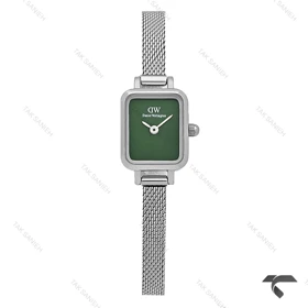 ساعت دنیل ولینگتون مینی زنانه سیلور صفحه سبز مهندسی حصیری DW-10675-L