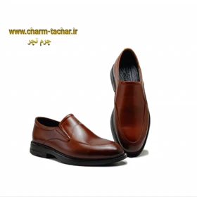 کفش مردانه رسمی اداری بدون بند چرم طبیعی si188