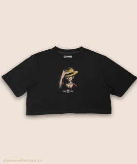 کراپ زنانه طرح وان پیس شخصیت لوفی کد 905