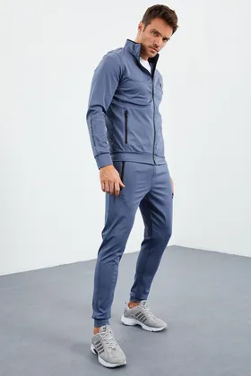 کت و شلوار ورزشی مردانه ایستاده بنزینی با زیپ قالب استاندارد - 85160 T09ER-85160