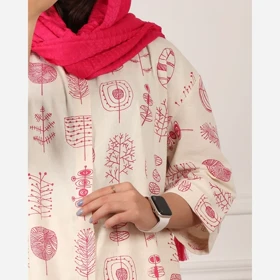 تونیک زنانه لینن طرح برگ