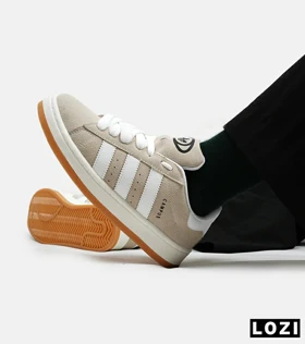 کفش کتانی مردانه و زنانه سفید کرم ADIDAS Campus
