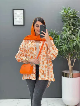 مانتو شومیزی لینن طرح دار سنتی