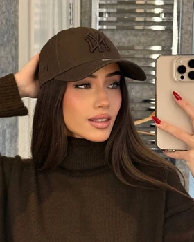 کلاه وارداتی نقابدار ny قهوه ای