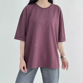 تیشرت باکسی زنانه دو نخ
