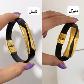 دستبند چرم مردانه پلاک شنل و دیزل 729