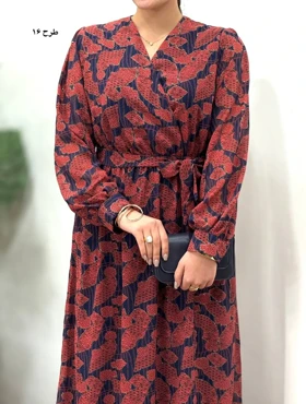 پیراهن بلند حریر آستردار آوا کد 4397