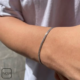 دستبند نقره مردانه دوبل کد 0353230