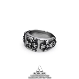 انگشتر مردانه گوتیک Cross Ring SK01