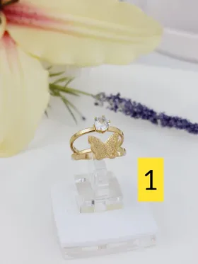 انگشتر استیل زنانه طلایی و نقره ای طرح طلا
