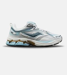کفش کتانی مردانه و زنانه سفید آبی Saucony pro grid omni 8 مدل 8799