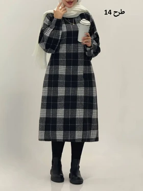 3593-کفتان چهارخونه پشمی