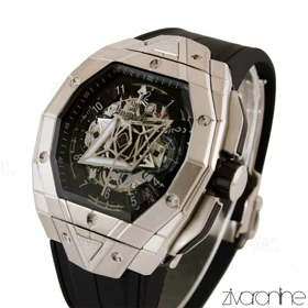 ساعت هابلوت مردانه کهکشانی چند ضلعی سیلور مشکی 105366