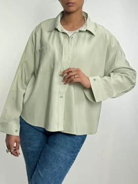 شومیز پری مودال تک جیب کد 500512 (سبز)