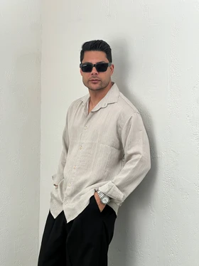 پیراهن مردانه راه راه ریز تنسل1073