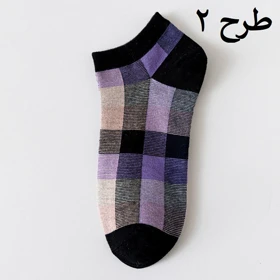 جوراب مچی طرح چارخونه رنگی رنگی