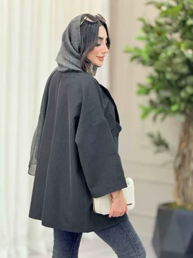 مانتو راه راه چهاردکمه سها