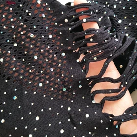 سرهمی فانتزی مشکی مدل نگین‌دار کد 4860-7144