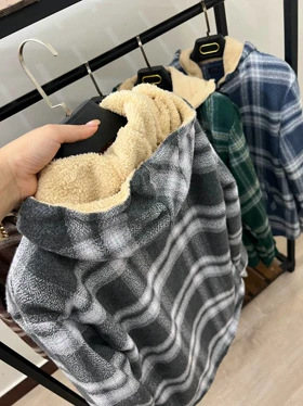 سویشرت چهارخونه کلاهدار 6103