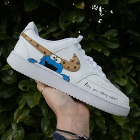 کفش اسپرت کاستوم کتانی با طرح making cookies نایک nike ایرفورس air force کد 56836