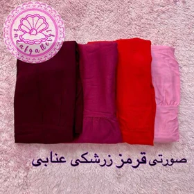 دامن نخی طبقه‌ای بلند رنگبندی پالت رنگ قرمز